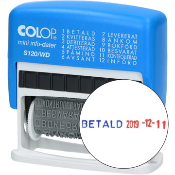 Datostempel M/12 Tekster