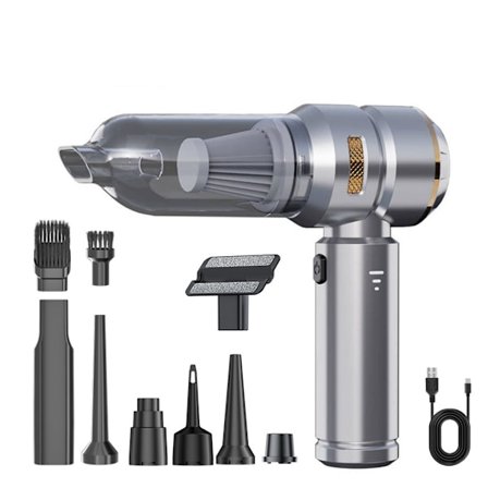 Håndholdt Støvsuger Batteri, 4-i-1 19000PA Håndholdt Støvsuger 6000mAh Batteri med Børsteløs Motor, Luftstøv og Luftvifte og Pumpe, Håndstøvsuger