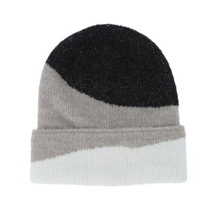 Beechfield - Noir cuff Bonnet - B532 Black/Light Grey/Soft White Cuff @ Hatstore