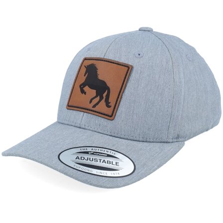 Kiddo Cap - Kids Unicorn Engraved Box Patch Heather Grey Adjustable Adjustable Grey Cap - @ Hatstore
