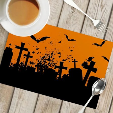 Halloween-Dug, 32 x 42 cm Vandtæt Flagermus, Spøgelse, Græskar, Ugle Isoleringstabletter, Halloween Dekoration #21