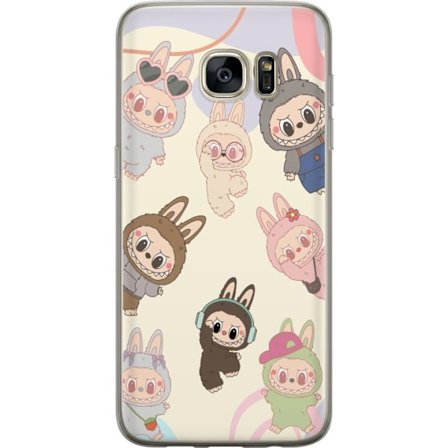 Samsung Galaxy S7 edge Gjennomsiktig deksel Labubu Pop Mart Kollektion Motiv Figur Samling Design