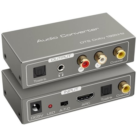 HDMI ARC Adapter Digital Analog Konverter Audio Extractor til SPDIF Koaksial Optisk RCA LR 3.5mm Stereo Output til Forstærker Soundbar Projektorer osv