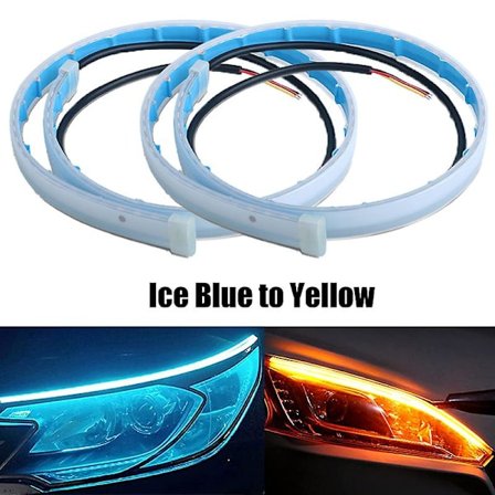 2 st Drl Led Strip Blinkers Sekventiell Gul Stark Flexibel Varselljus 12v Bilstrålkastare Biltillbehör| |
