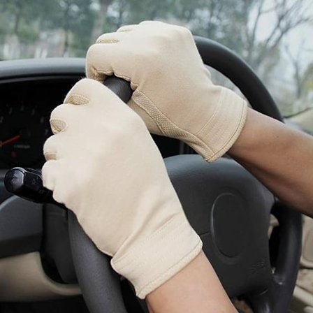 Herre pustende tynne touchscreen hansker sommer lette kjørehansker, sol UV-beskyttelse bomullshansker voksen sklisikker full finger vott løping G