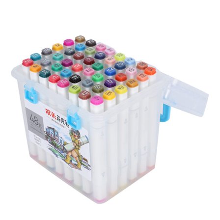 Värikäs kaksikärkinen tussisetti lapsille ja opiskelijoille 48 väriä käsinmaalatut piirustustyökalut