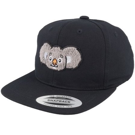 Kiddo Cap - Svart snapback Keps - Kids Cute Koala Chenille Black Snapback @ Hatstore