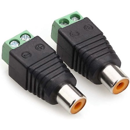 RCA Hona Kontakt, Phono RCA Hona Jack till Skruv Audio/Video Kontakt Adapter för CCTV Säkerhetskamera (2-pack)