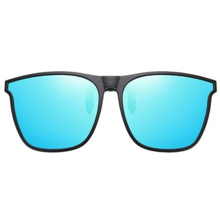 Clip-on Solglasögon - Fäst på befintliga Glasögon - Spegelglas Blå