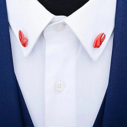 2x Rød Messing Hummer Brosjenål Bryllupsbrosje Kostymebrosje