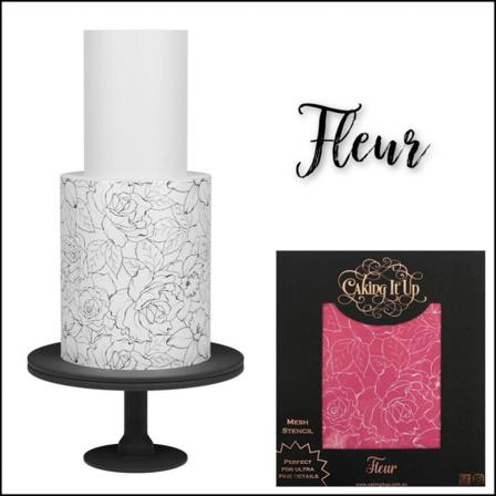 Caking It Up Fleur - Stencil Schablon Rosor Blommor By Karen Ree Vit
