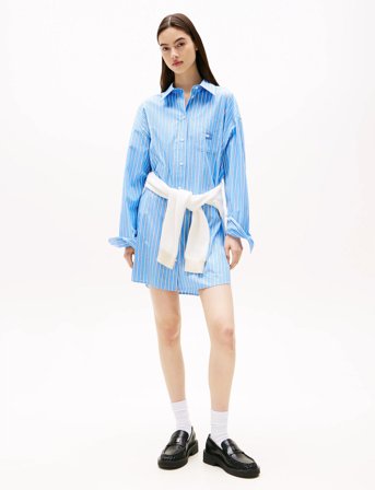 Tommy Jeans Tjw Ovs Mini Shirt Dress Ext - Blue - S