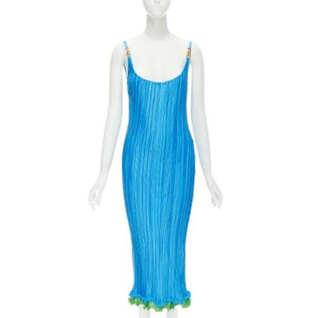 Versace Pre-owned - Vintage Klänningar - Blå - Dam - Storlek: L, Dam, Storlek: L