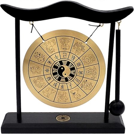 Zen-taiteen messinki Feng Shui -pöytägong