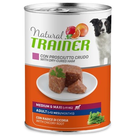 Natural Trainer Cibo Umido Prosciutto Crudo/Riso Per Cani Adulti
