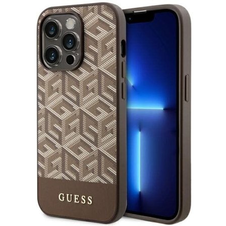 Guess GUHMP14LHGCFSEW iPhone 14 Pro 6,1" brunt/brunt hårt fodral GCube Stripes MagSafe