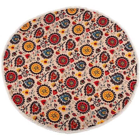 Bohemian National Wind Lace Rundt Trykt Duk Hotel Dekorativ Duk Dekor Solsikke Duk Dekke med Blonder