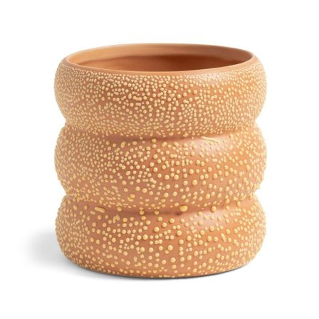 Klevering Flab Vase Brun Ø10xH10