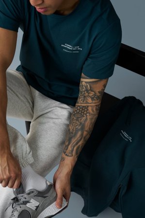 ICANIWILL - Everyday Relaxed T-shirt Print M Dark Dusty Teal - Herren - ICIW