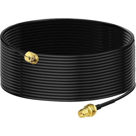 WiFi Antenne Forlengelseskabel 10m RG174 RP-SMA Hann til RP-SMA Hunn Overflatemontering for Wi-Fi Ruter Sikkerhetskamera