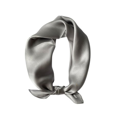 Dam Silke Scarf Fyrkantig Scarf Satin Bandana Halsduk, Grå