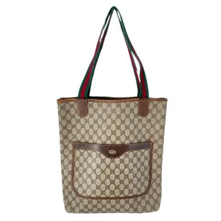 Gucci Vintage, Pre-owned Coated canvas totes Bruin, Dames, Maat:ONE Size