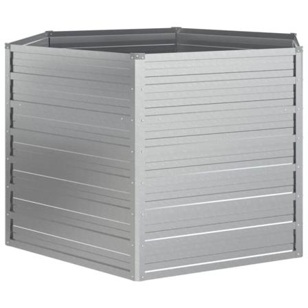 Vidaxl Odlingslåda Upphöjd Galvaniserat Stål 129x77 Cm Silver Silver