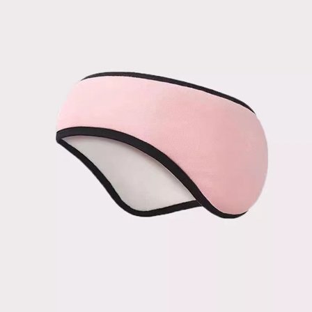 Sovemaske og ørevarmer - varme ørevarmere - justerbar velcro - hovedomkreds 52 cm, højde 13 cm (pink)