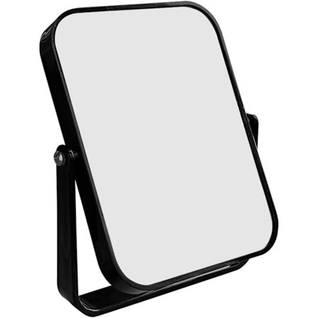 Frittstående svart baderomsspeil i metall, sminkespeil justerbart stativ 3x forstørrelse