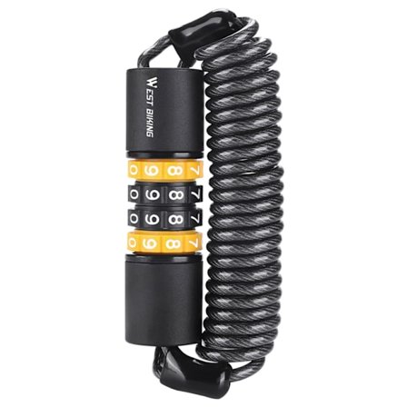 Motorcykelhjelme Lås Cykel 4-Cifret Kombination Kabel Lås Rejselåse