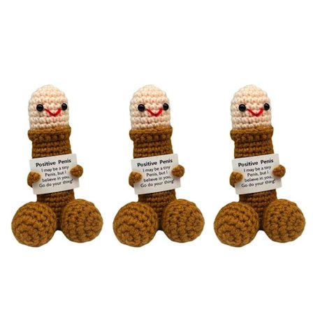 Følelsesmæssig Støtte Hane Hækling, Støtte Hane Dukke Opmuntrings Ornament, Sjov Hæklet Hane Positivt Ornament til Mænd, 2025 Opmuntrende Gave til{XH}