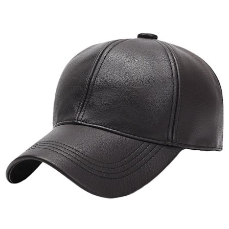 Svart läderkeps svart 1 st