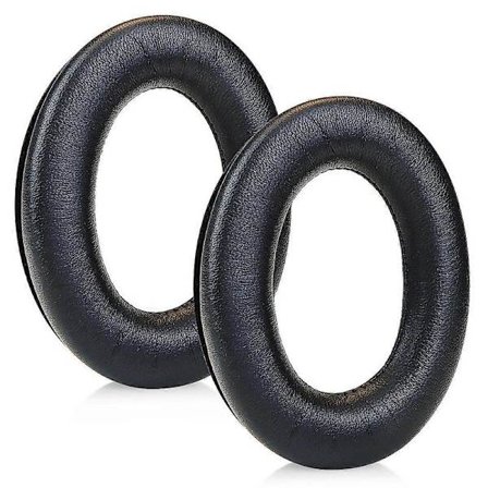 QuickFit Ørepuder i imiteret læder og hovedbøjlesæt, kompatible med Sennheiser HD 380/380 Pro, PC350, Game Zero hovedtelefoner, reparationsdele