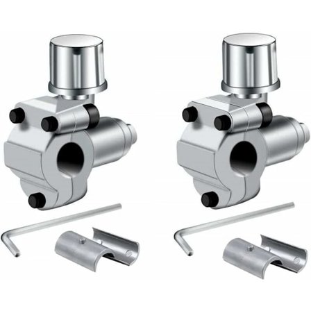 Set med 4 små svängbara möbelhjul, 25 mm med broms, L-formad