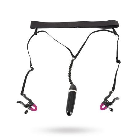 Stringtruse med Vibrator og Klemmer - Vuxen.no - Lingerie, korsetter, bh, sett, catsuit, kroppstrømpe, nattøj & sexy vibrerende truser.