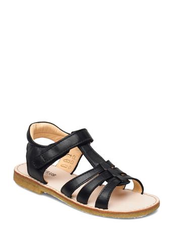Sandals - Flat - Open Toe - Op Shoes Summer Shoes Sandals Svart ANGULUS