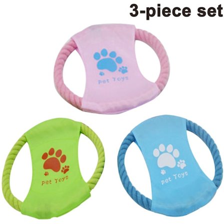Hundefrisbee Uopslidelig Frisbee Legetøj Flydende Snor Blød Lille Hunde Kat Hvalp Frisbee Tilfældig farve Stor Størrelse: 18 18cm