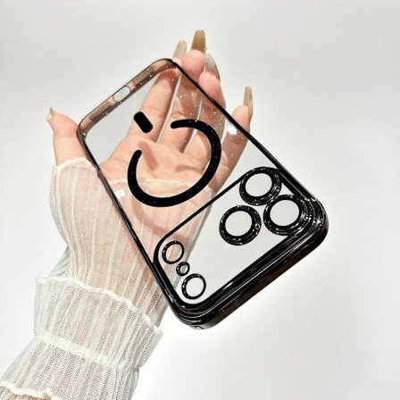 iPhone 17 Pro Max telefondeksel, transparent telefondeksel (svart iPhone 17 Pro Max)