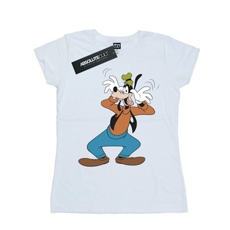 Disney Dam/Kvinnor Goofy Crazy Bomull T-shirt L Vit