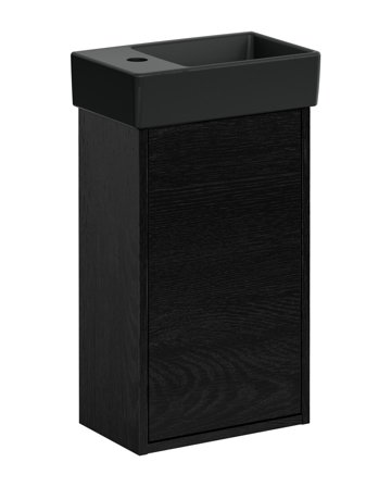 Gustavsberg Artic Small GB71ACVC34TK38R Servantskap svart askfinér/mattsvart, 36 cm, høyre Svart askfinér/mattsvart, Baderom