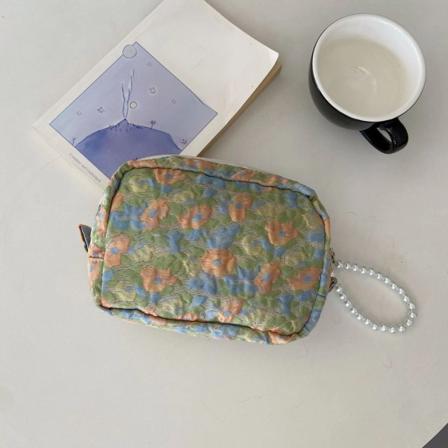 Sommar Blommig Liten Frisk Resekosmetikväska Kvinnlig Clutch Tvättväskor Mode Blomma Kvinnor Smink Förvaring Toalettväskor F