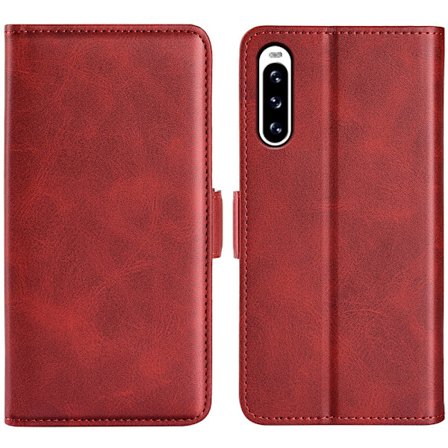 SKALO Sony Xperia 10 V Premium Wallet Flip Cover - Rød