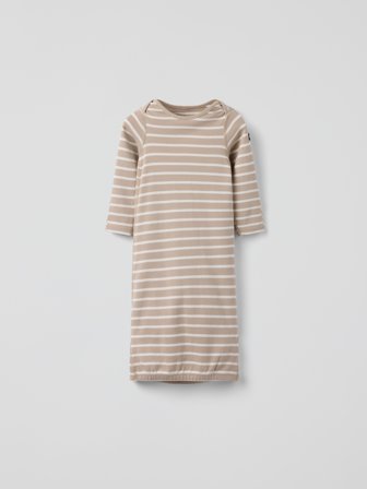 Gestreifter Schlafsack - Onesize - kinderbekleidung - beige - Polarn O. Pyret