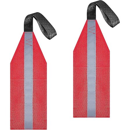 2 stk. sikkerhedsrejseflag til kajakkano, rødt advarselsflag med webbing til kajak SUP-bugsering, kanoer, lastbil sikkerhedstilbehørssæt