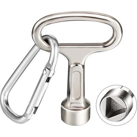 Metall Triangulär Skiftnyckel Mätare Box Nyckel Silver Socket Triangel Skiftnyckel med en Nyckelring för Gas Vatten Elmätare Skåp