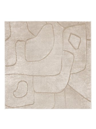 Moonlit Beige Vierkant Vloerkleed Groot Oeko-Tex