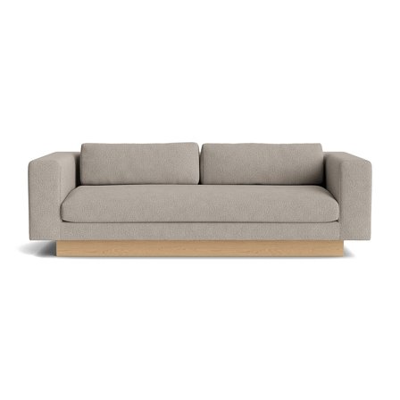 Rummelig Manhattan 3 personers sofa - Sneak Grå/Beige - 219x100x75cm - Inkl. 2 Ryggpuder, Nozag Fjedre, Ben i Massivt Egetræ - Sofa, 3 person