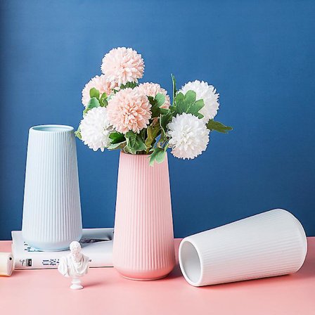 Kunstige hortensiaer i silke, kunstige blomster og blader, plastblomsteroppsats uten vase for bryllup, hjemmekontor, dekorasjon
