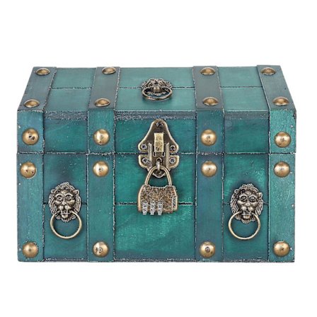 Skattkiste Oppbevaringsboks Med Kombinasjonslås Håndlaget Utsøkt Tre Skattkiste For Smykker Vintage Rød