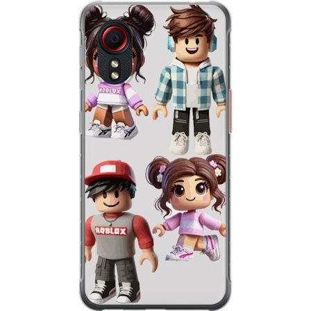 Kompatibelt Mobilskal till Samsung Samsung Galaxy Xcover 5 Fyra 3D-stil Roblox-karaktärer med olika kläder och frisyrer, färgglada detaljer och lek